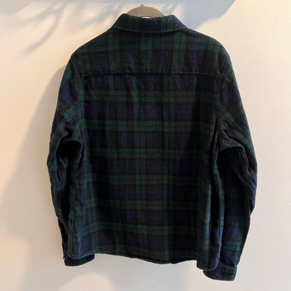 L.L.Bean 100% Cotton Navy Blue and Green Relaxed Fit Flannel Size S - Picture 5 of 7